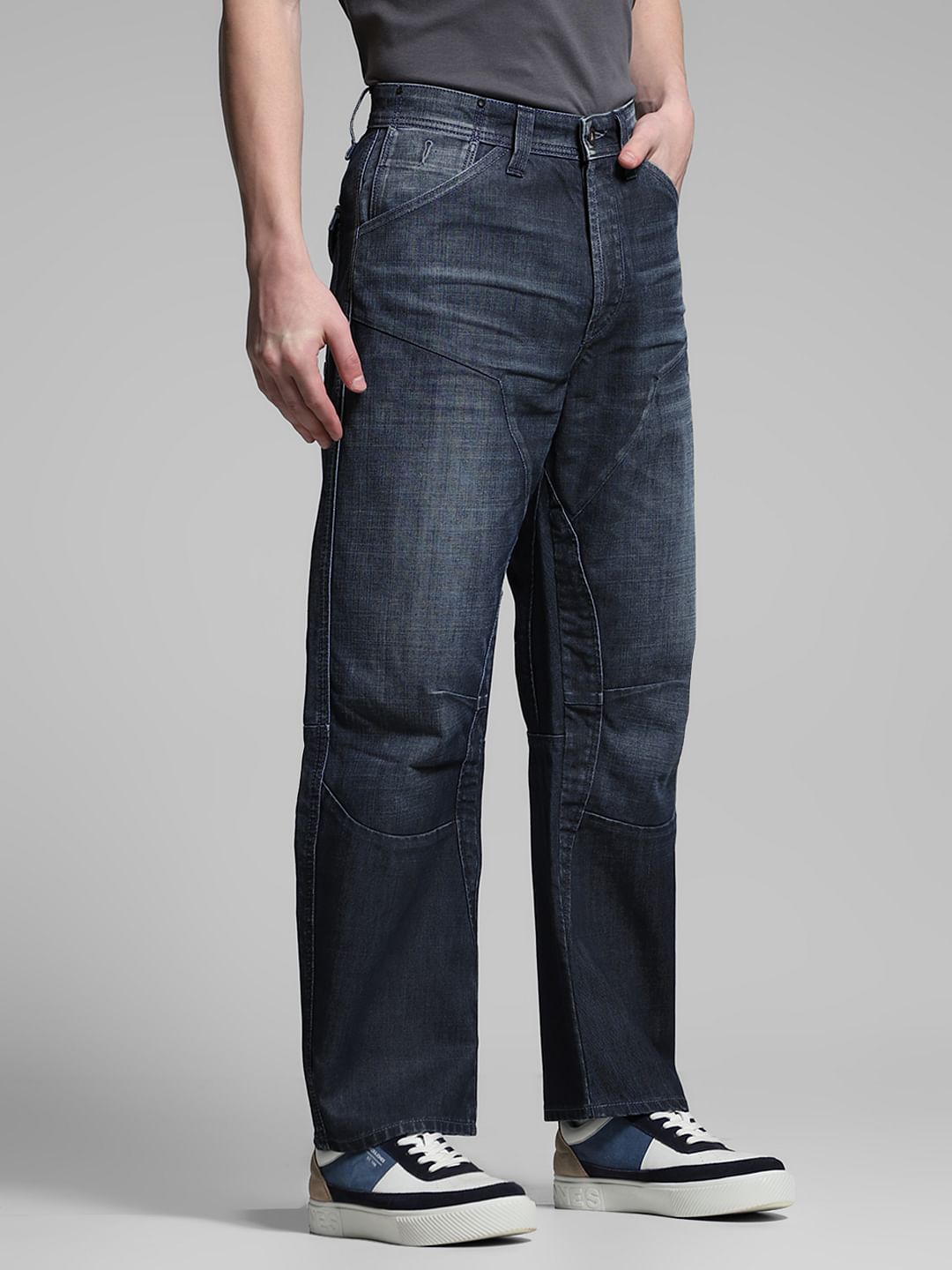 Dark Blue High Rise Loose Fit Jeans