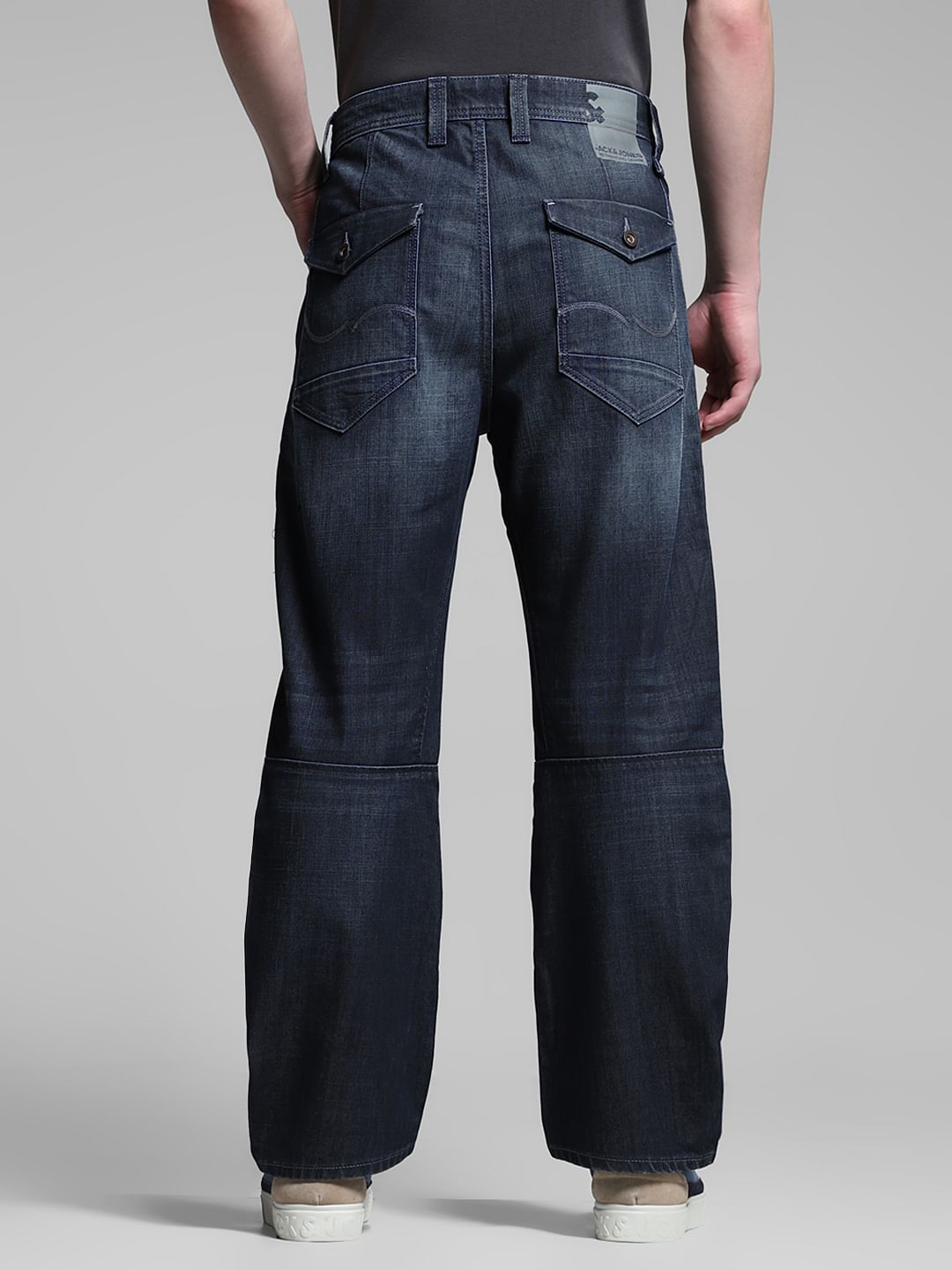 Dark Blue High Rise Loose Fit Jeans