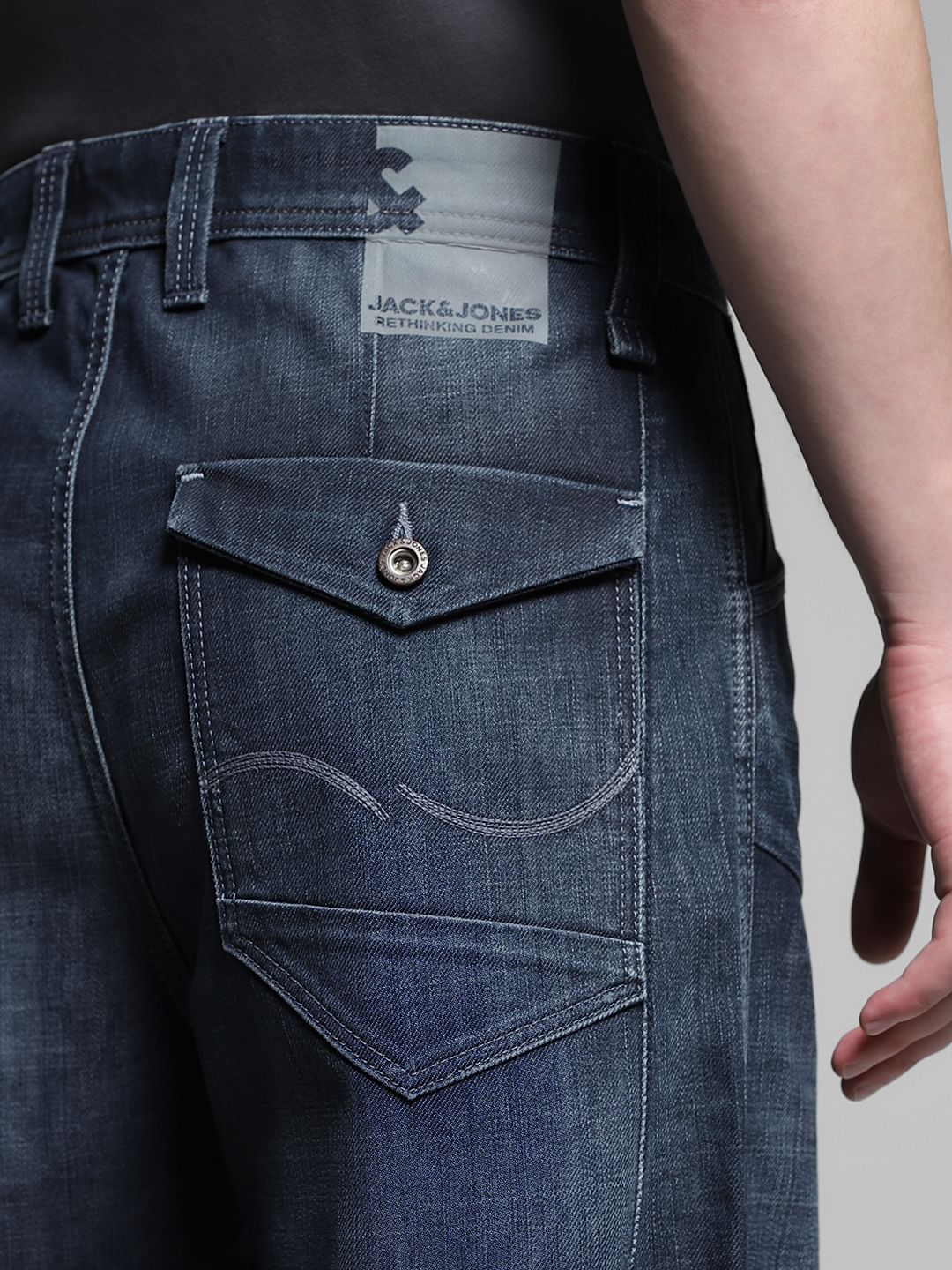 Dark Blue High Rise Loose Fit Jeans