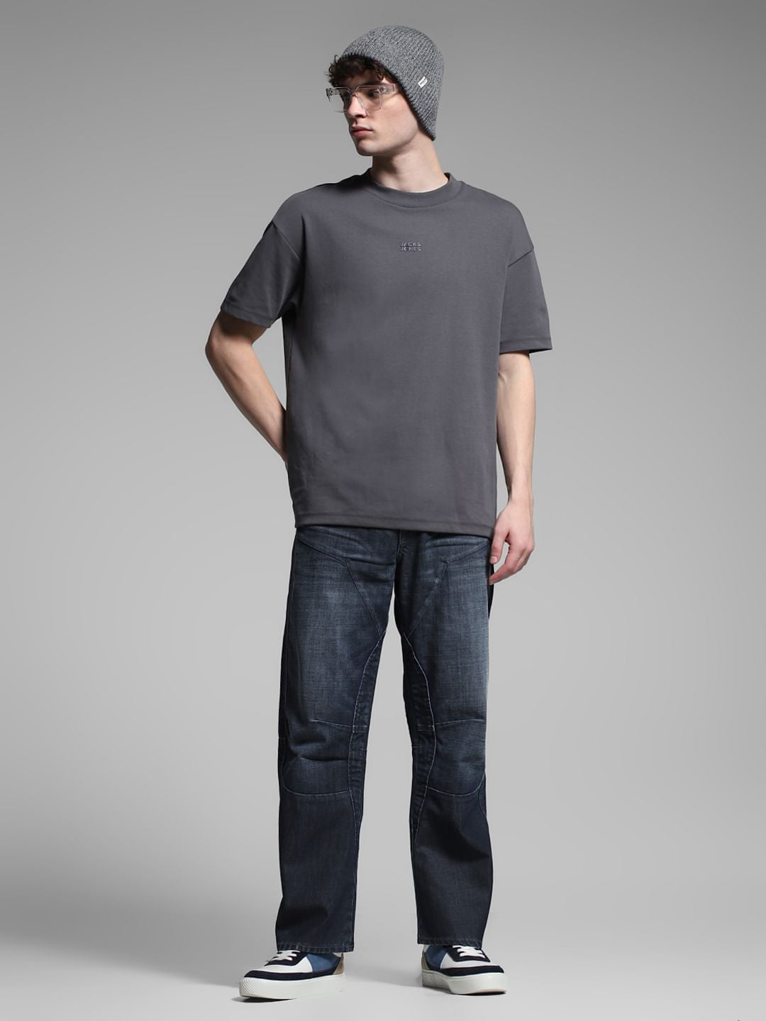 Dark Blue High Rise Loose Fit Jeans