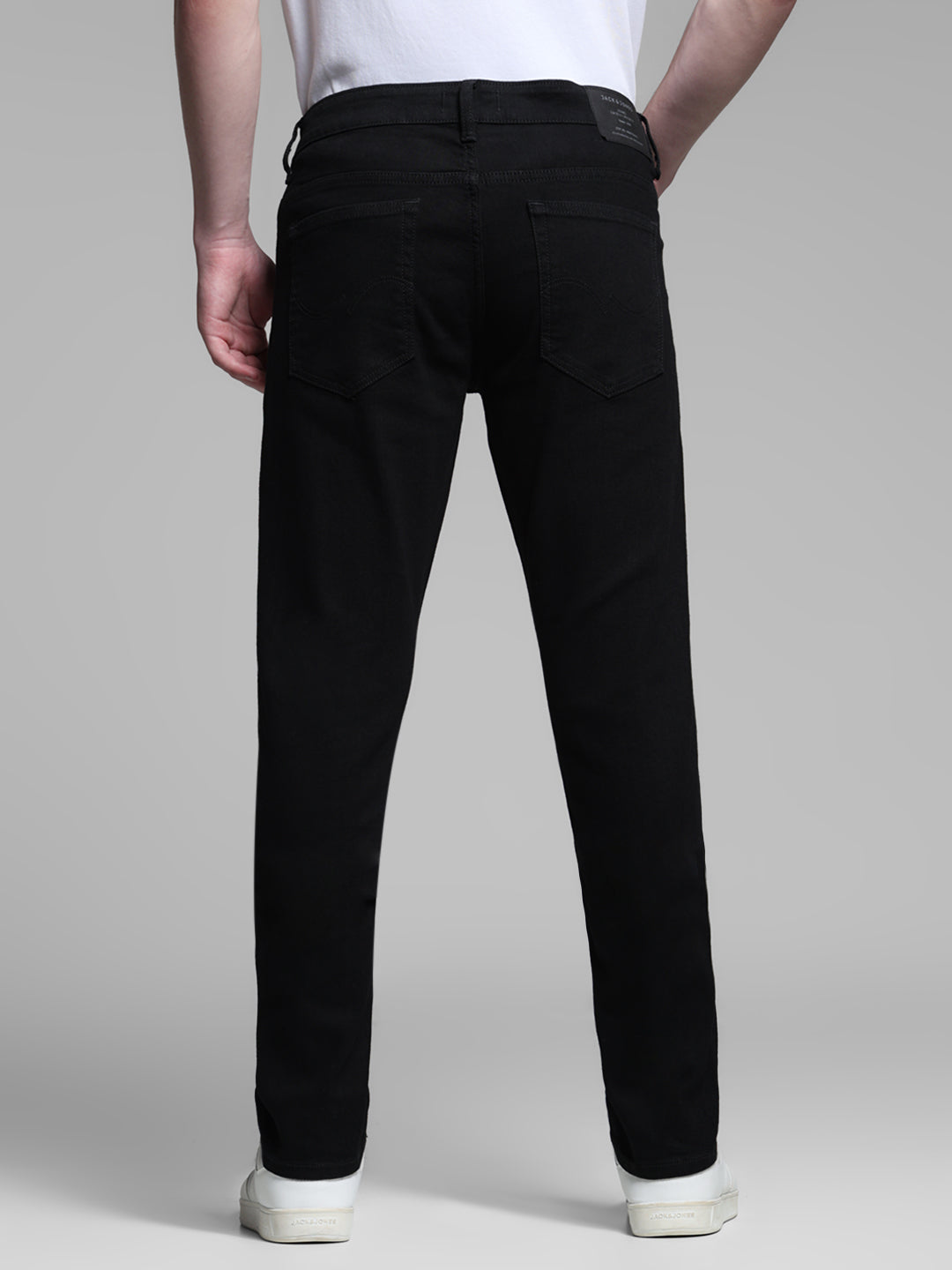 Men's Black Slim Fit Low Rise Jeans With Zip Fly