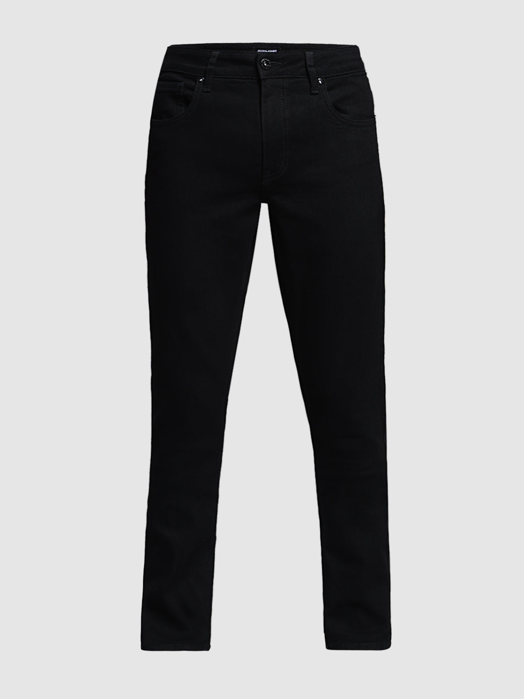 Men's Black Slim Fit Low Rise Jeans With Zip Fly