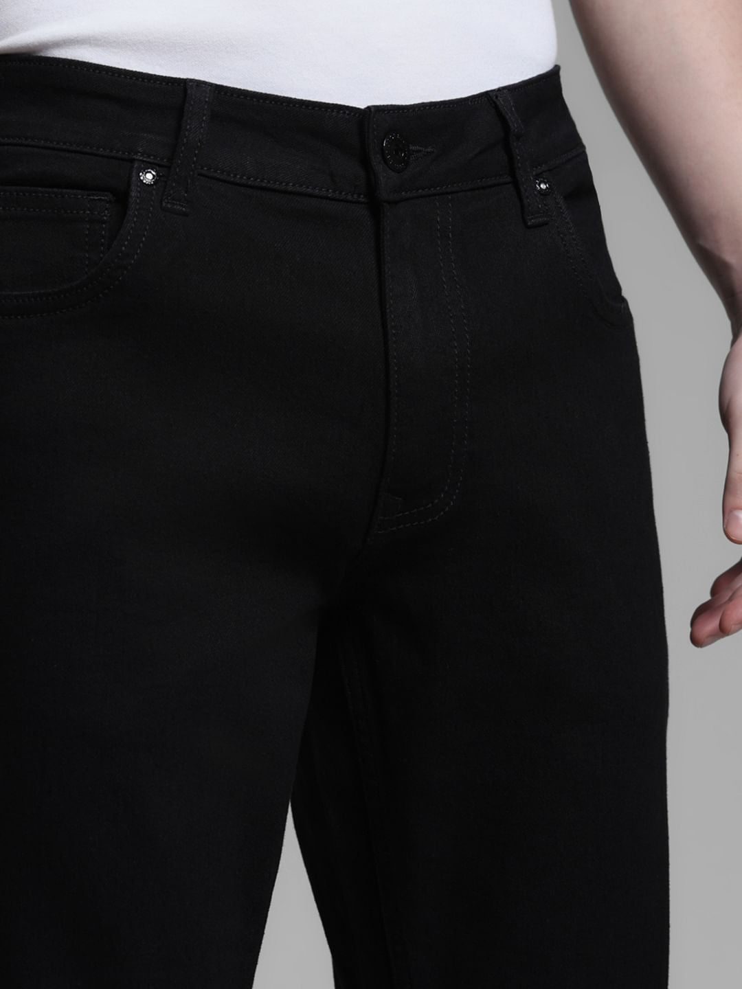 Black Low Rise Clark Regular Fit Jeans