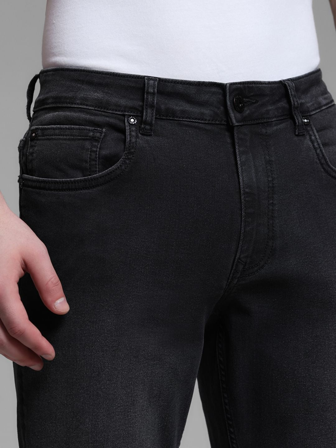 Dark Grey Low Rise Clark Regular Fit Jeans
