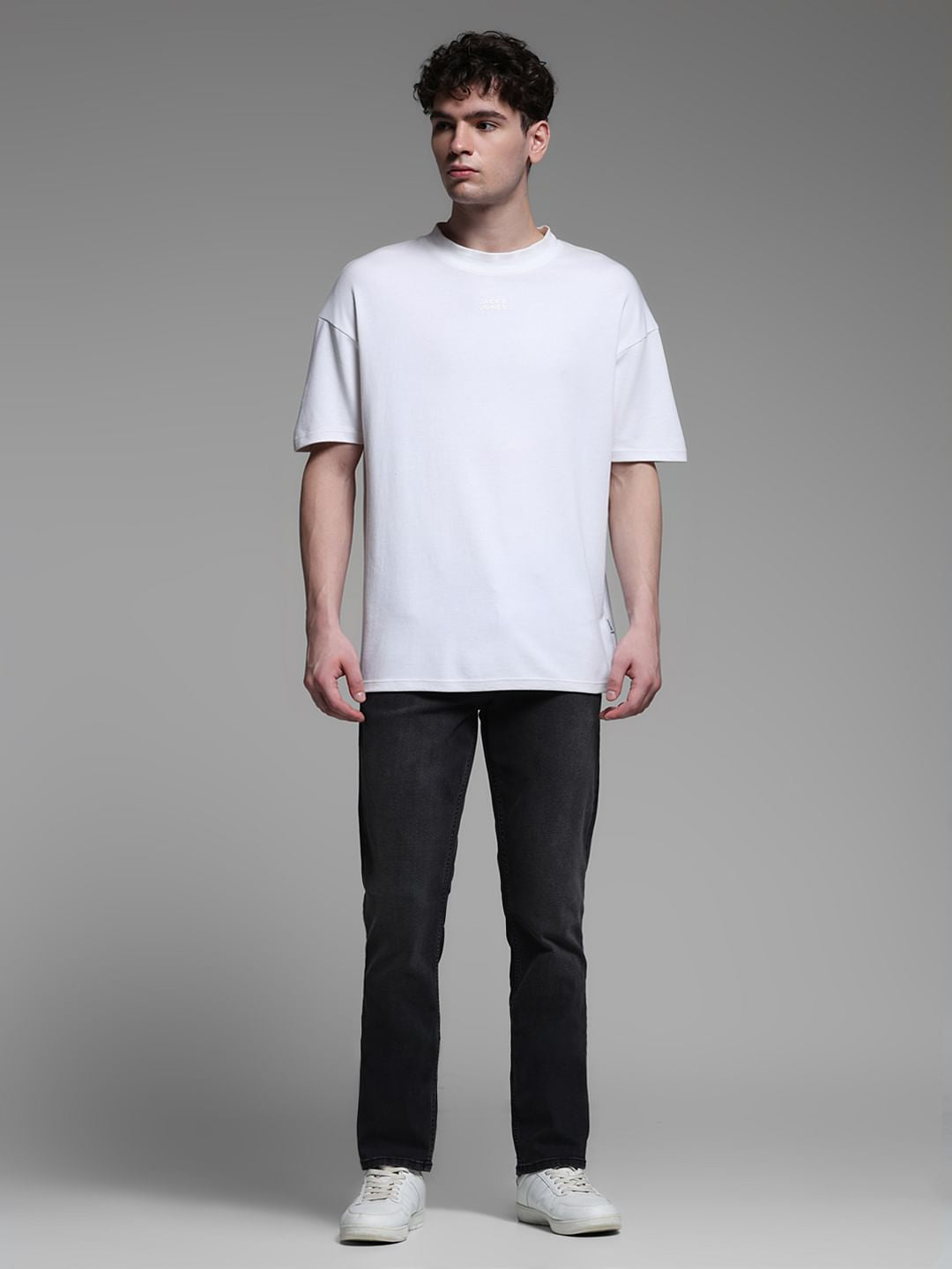 Dark Grey Low Rise Clark Regular Fit Jeans