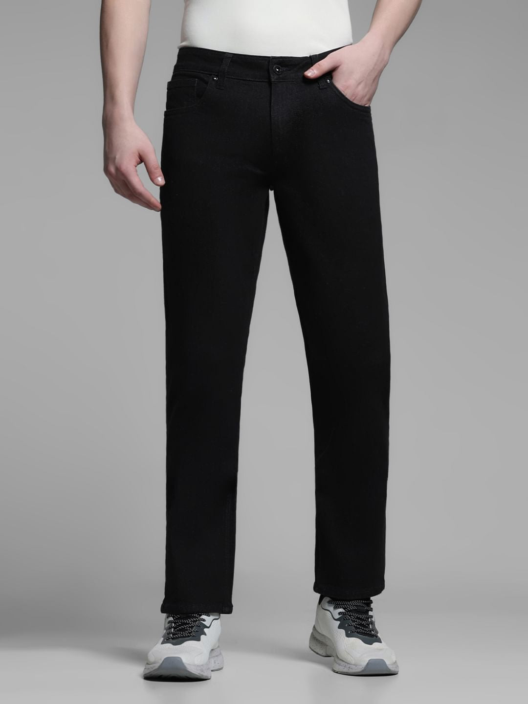 Black Low Rise Clark Regular Fit Jeans
