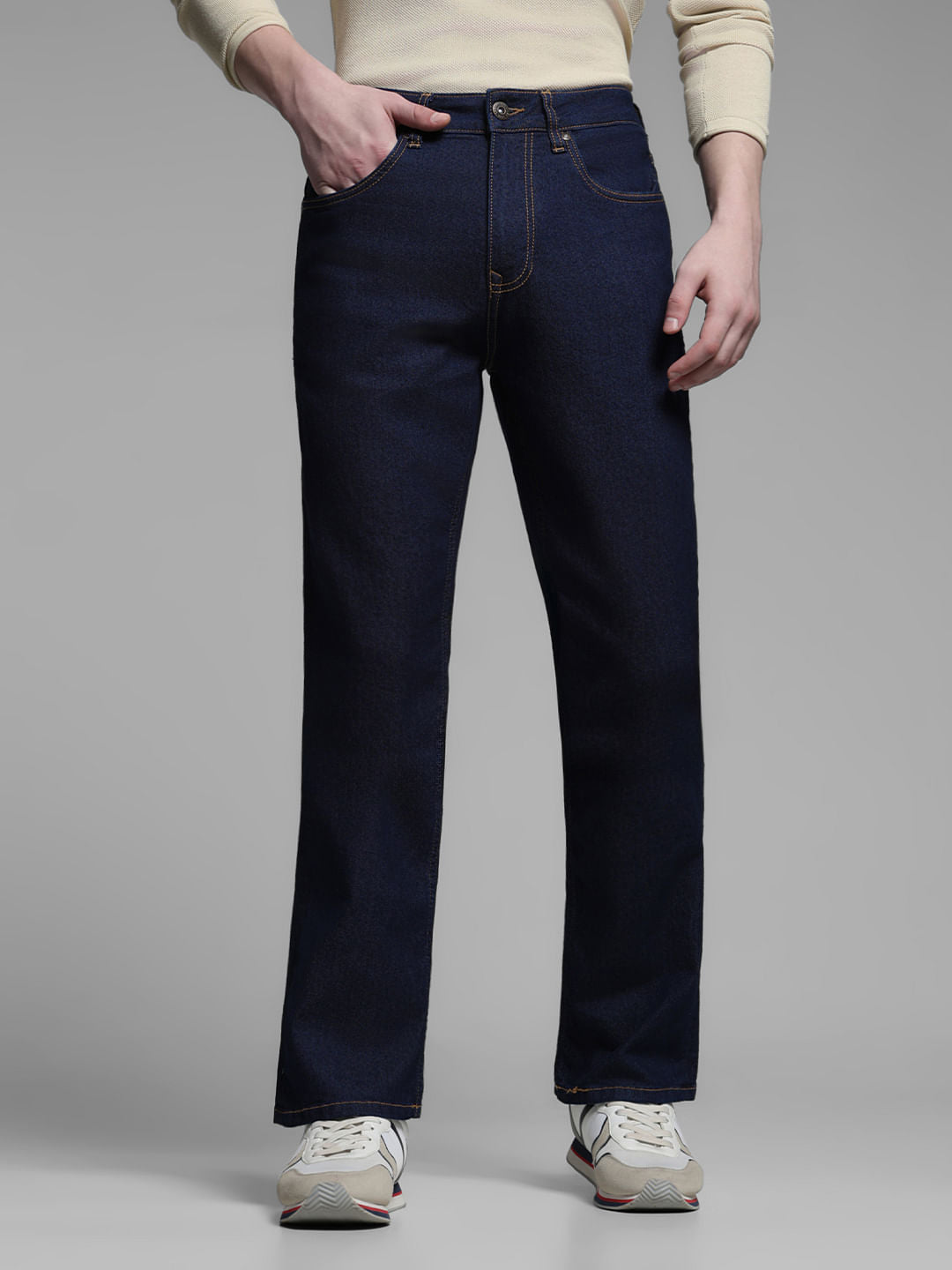 Dark Blue High Rise Bootcut Jeans