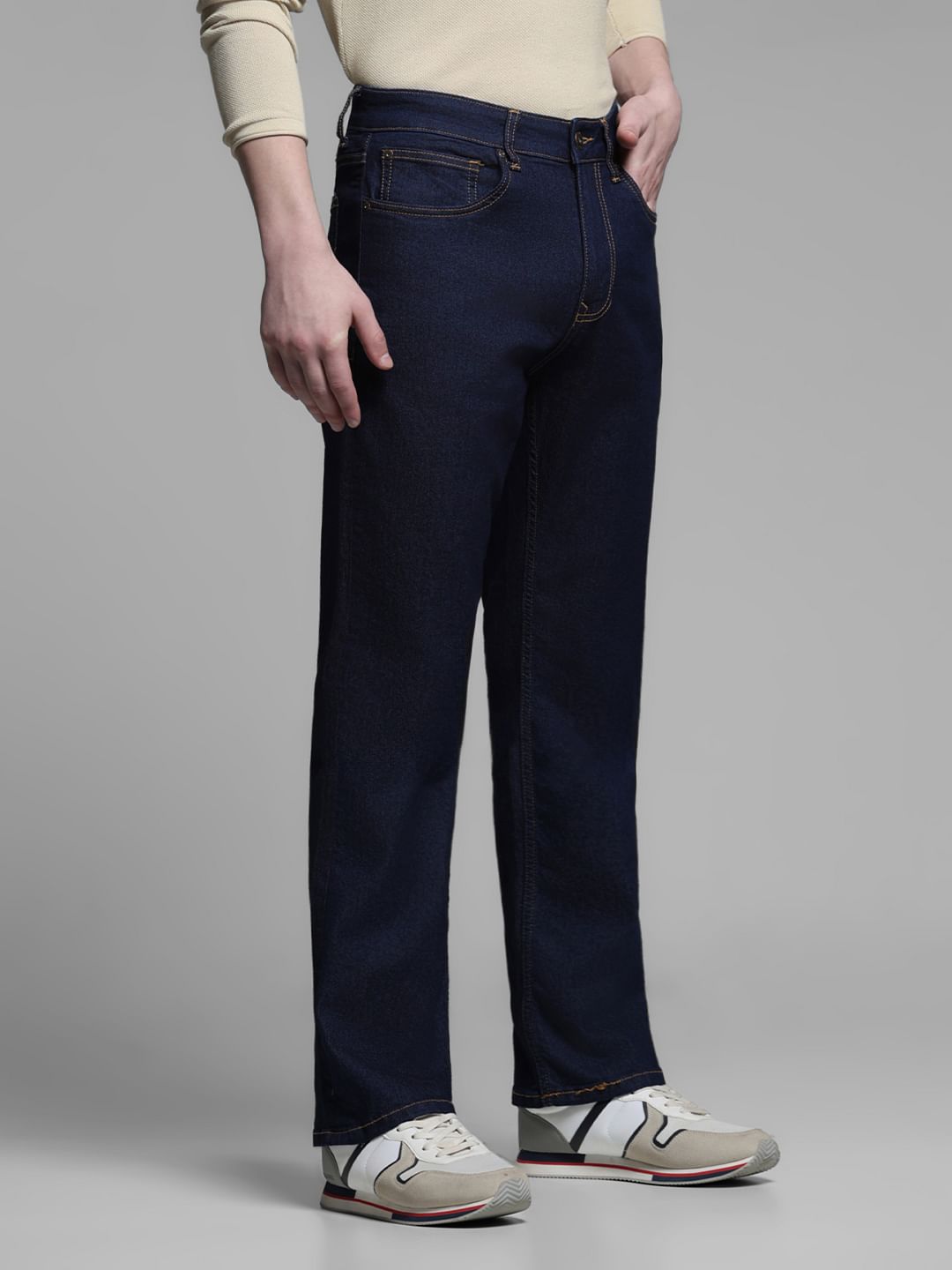 Dark Blue High Rise Bootcut Jeans