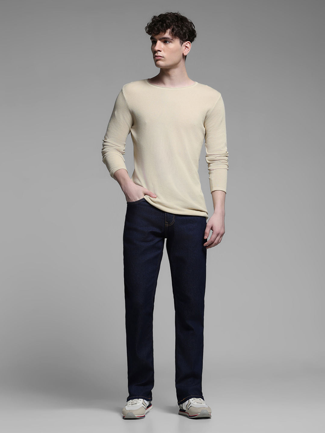 Dark Blue High Rise Bootcut Jeans