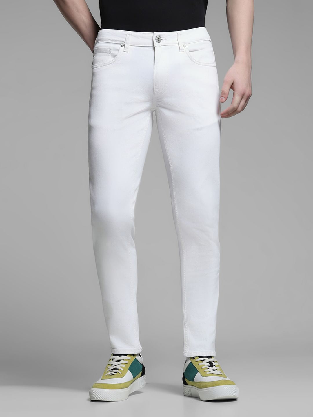 White Low Rise Ben Skinny Jeans