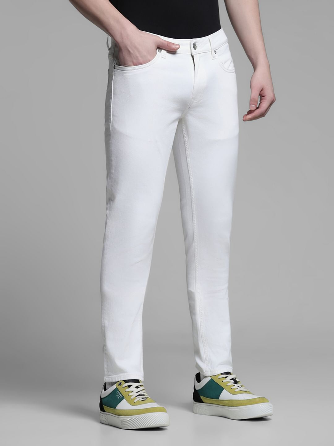 White Low Rise Ben Skinny Jeans