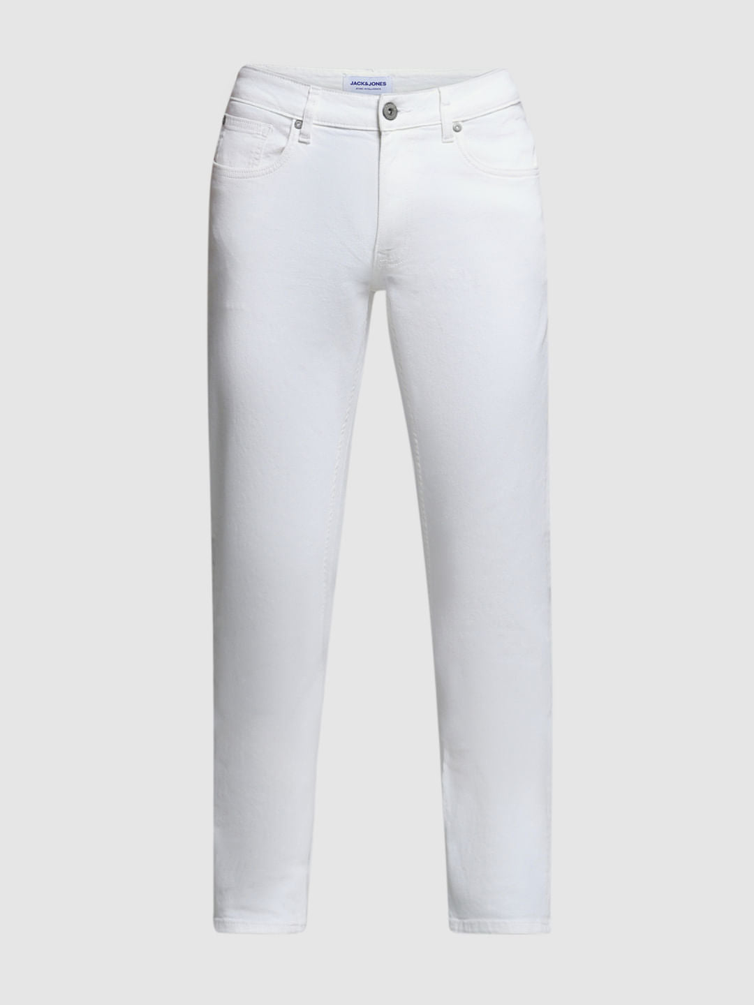 White Low Rise Tim Slim Fit Jeans