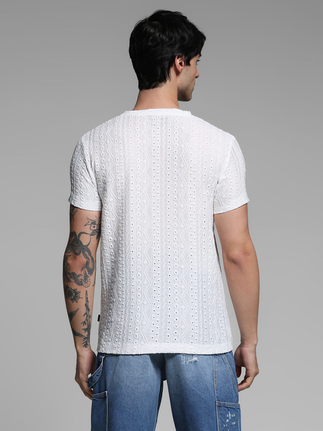 White Jacquard T-shirt