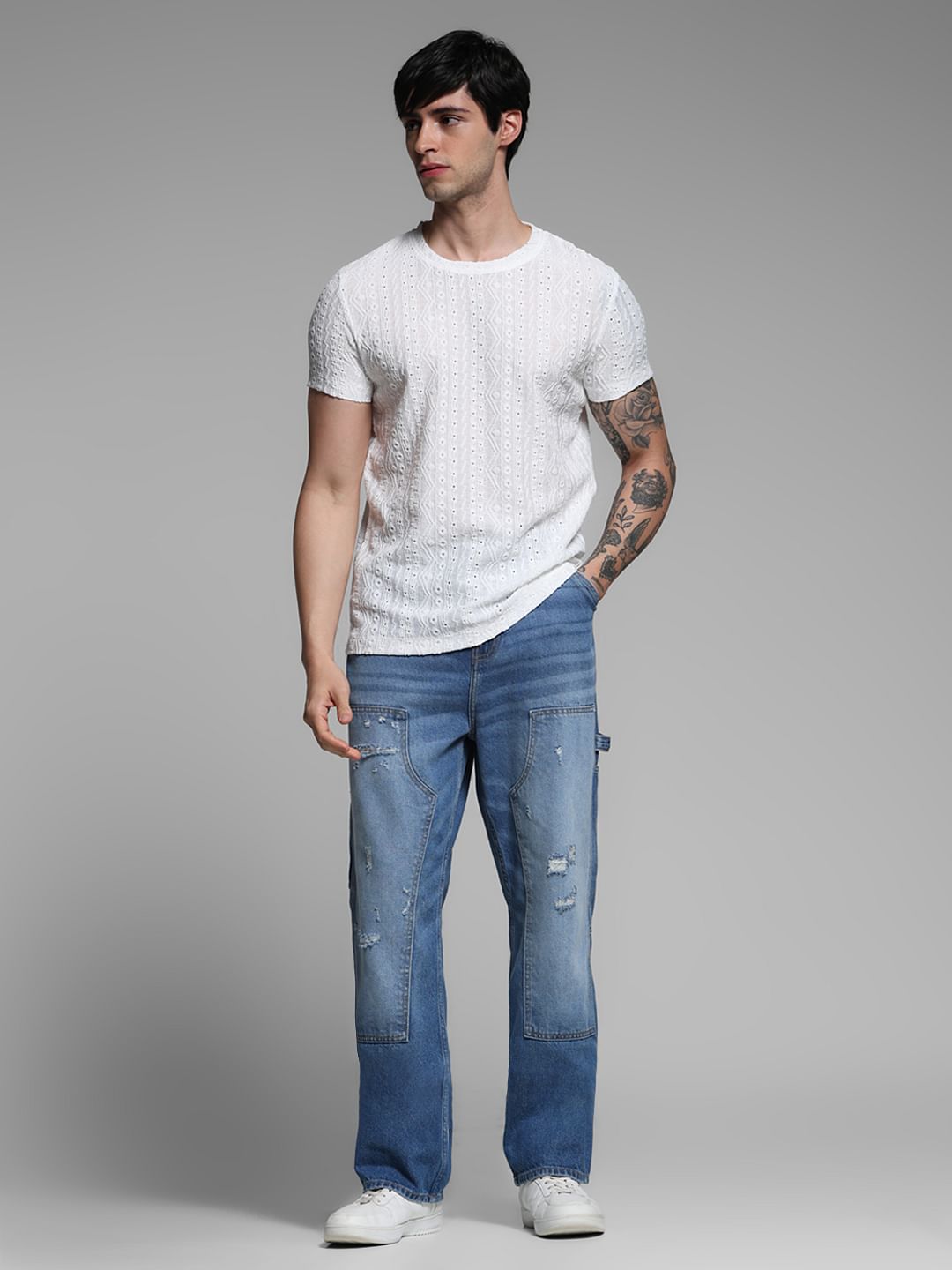 White Jacquard T-shirt