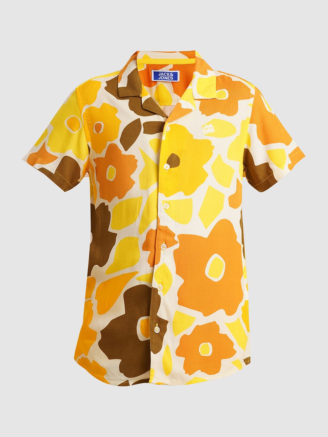 Boys Yellow Floral Co-ord Set Shirt