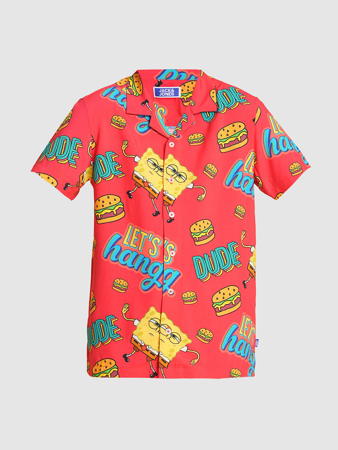 Boys Red SpongeBob Print Co-ord Set Shirt