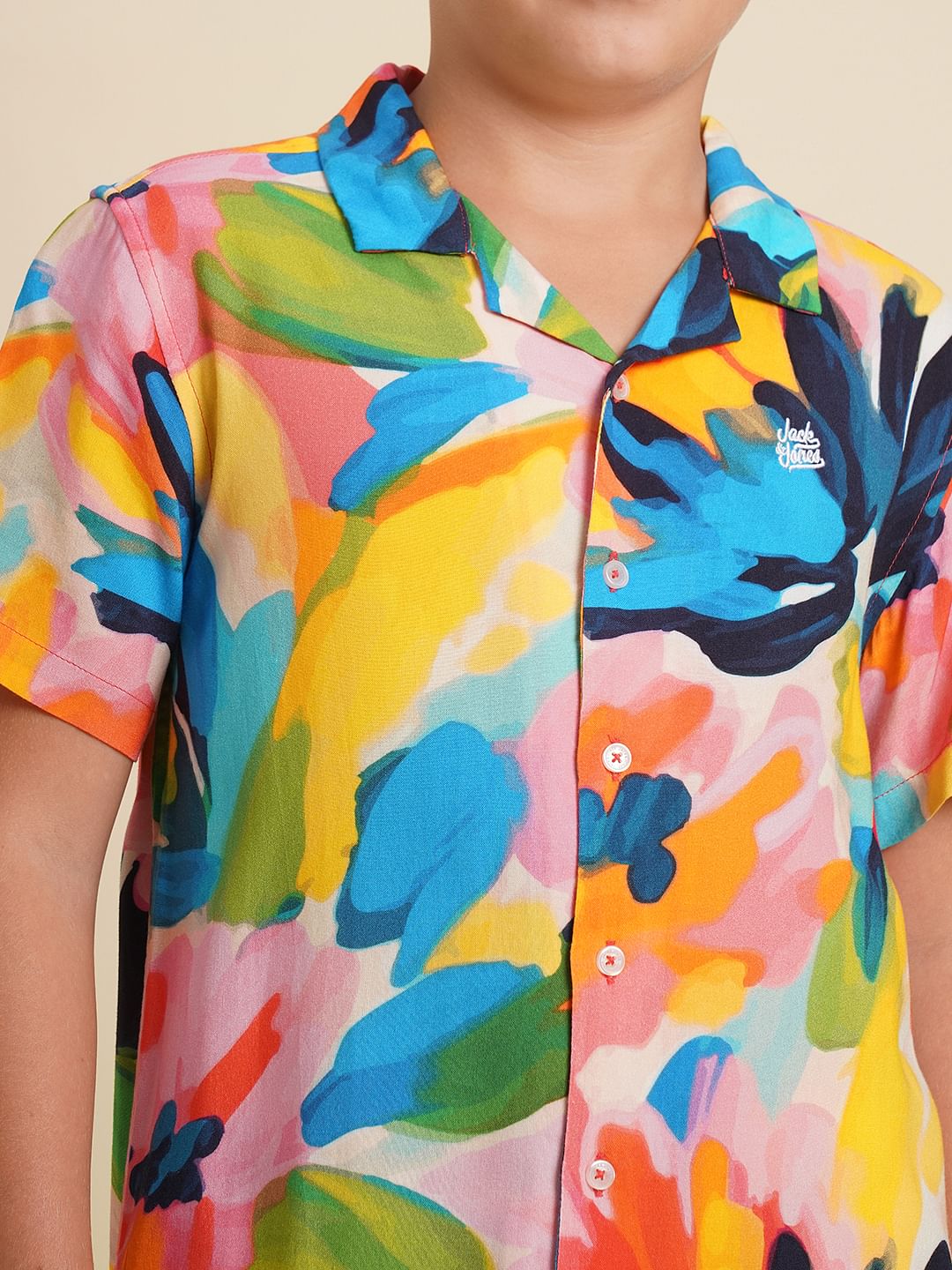 Boys Multi-Colour Printed Viscose Shirt