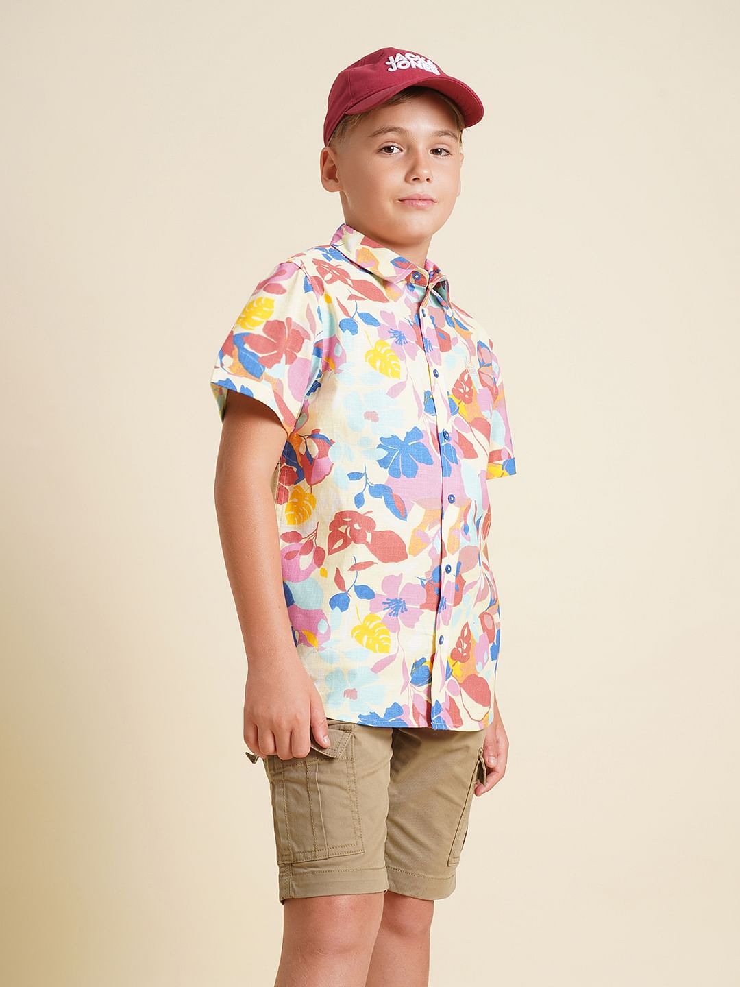 Boys Multi-Colour Printed Cotton Shirt