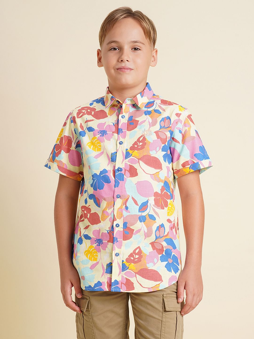 Boys Multi-Colour Printed Cotton Shirt