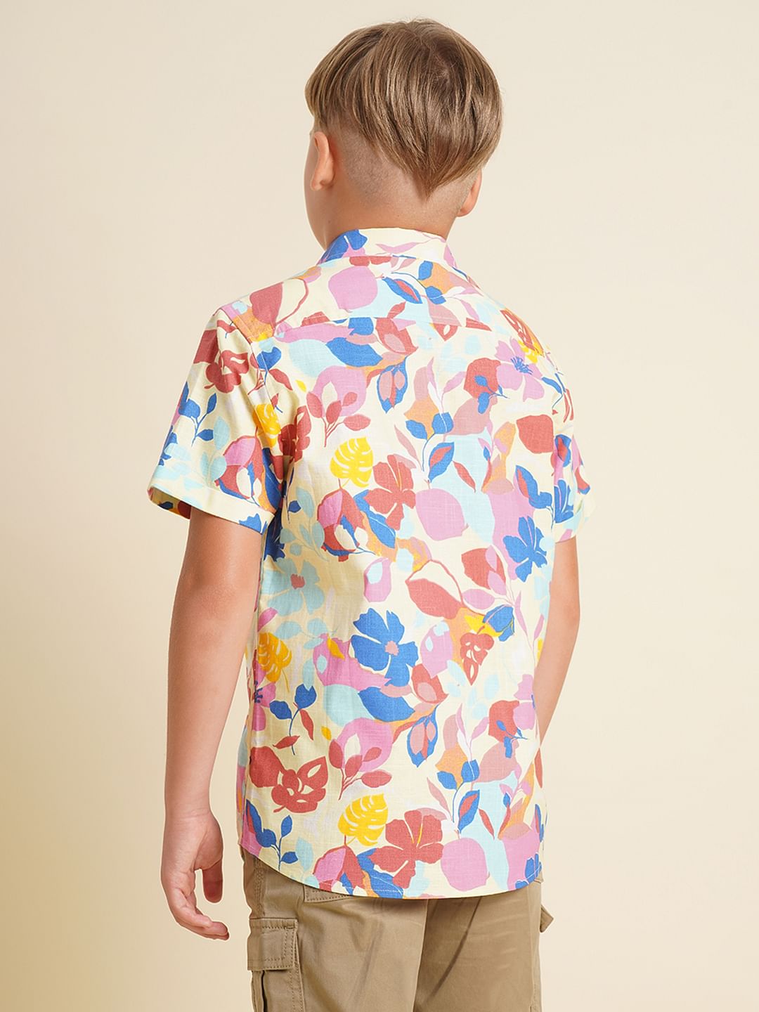 Boys Multi-Colour Printed Cotton Shirt