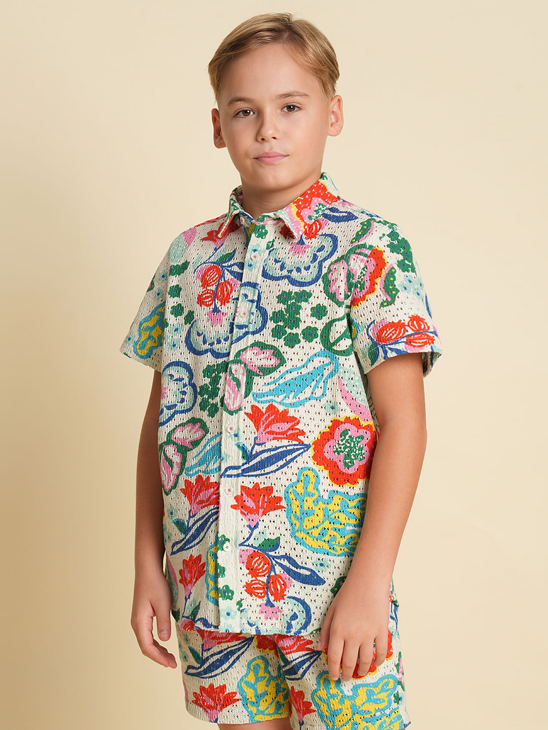 Boys Multi-Colour Printed Co-ord Set Shirt