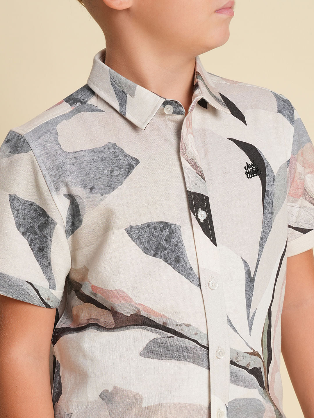 Boys White Printed Co-ord Set SHIRT