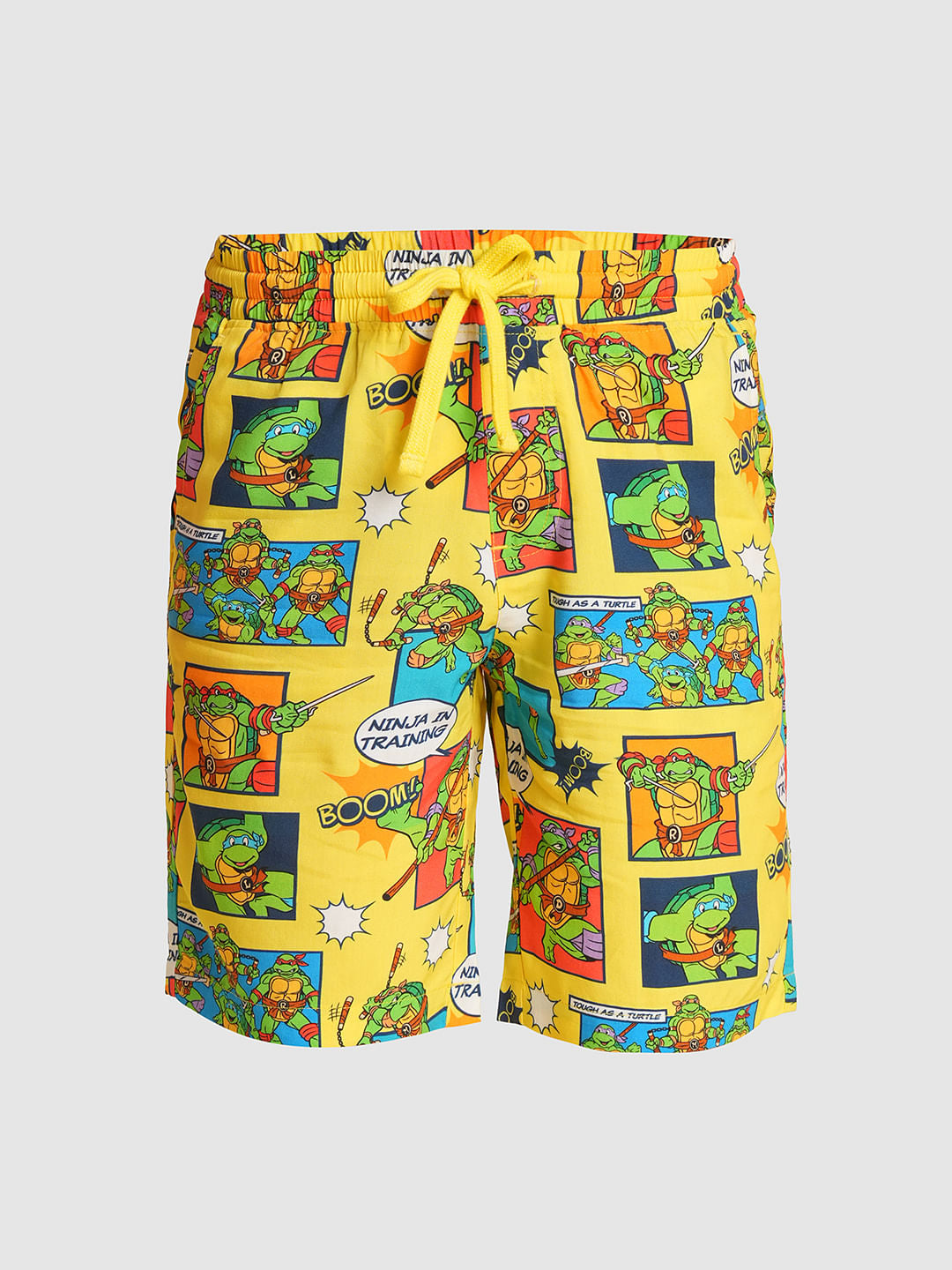 Boys Yellow Ninja Turtles Print Co-ord Set Shorts