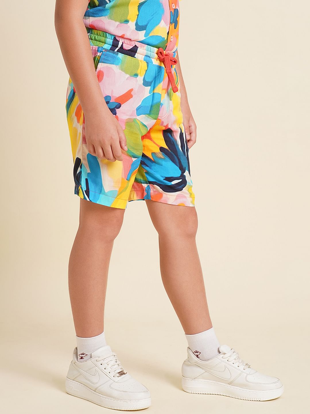 Boys Multi-Colour Printed Viscose Shorts