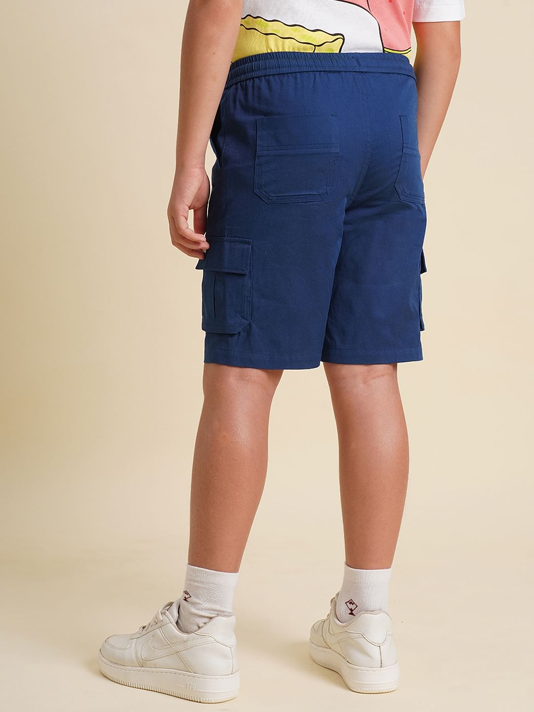 Boys Navy Blue Cotton Shorts
