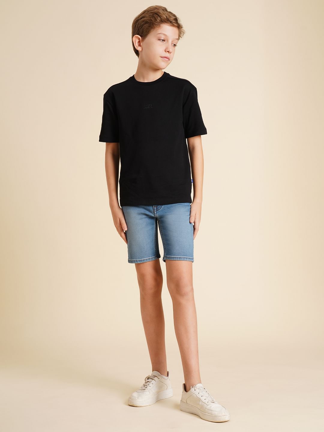 Boys Blue Mid Rise Denim Shorts