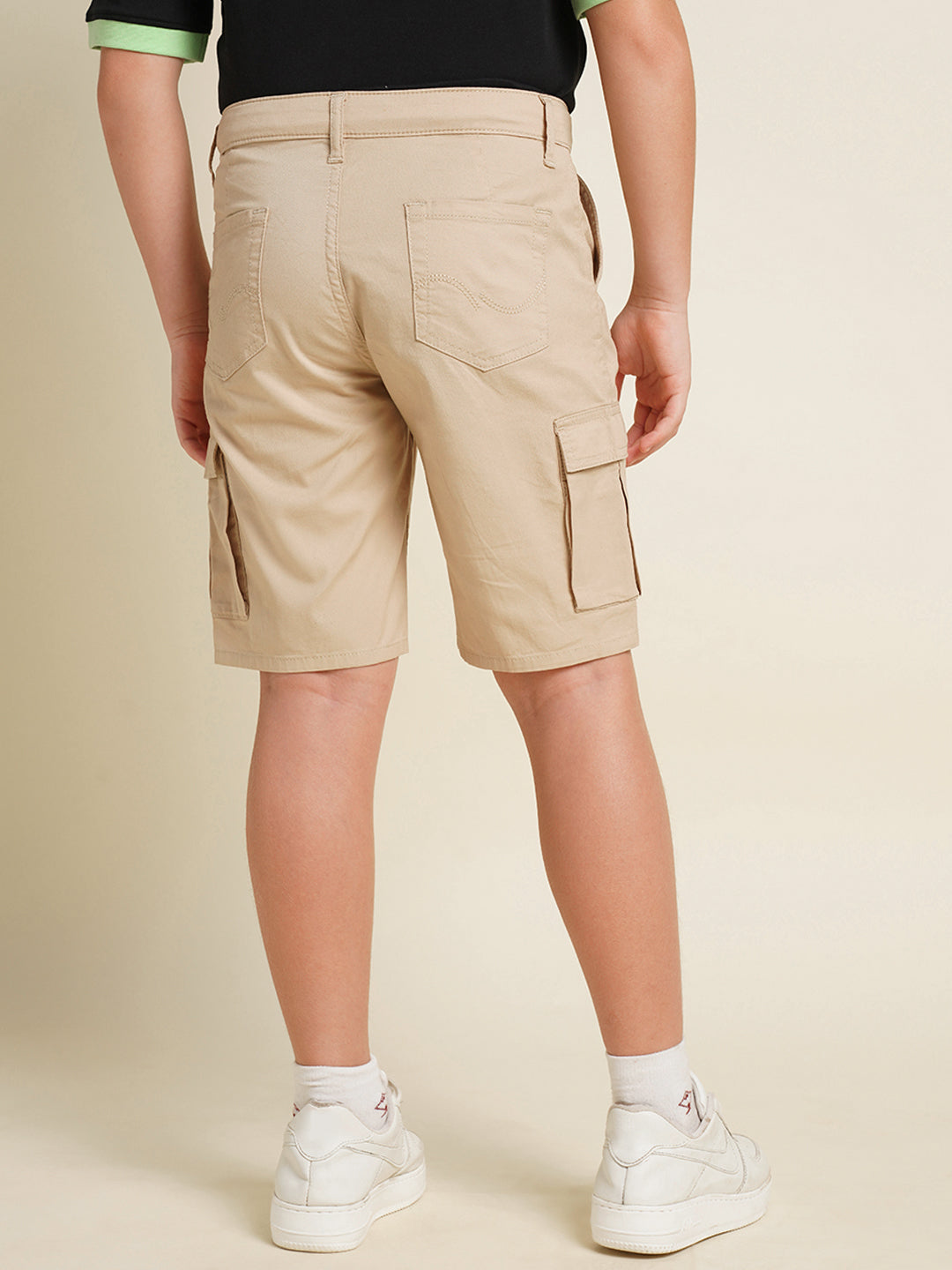 JACK&JONES JUNIOR Boys Khaki Mid Rise Shorts