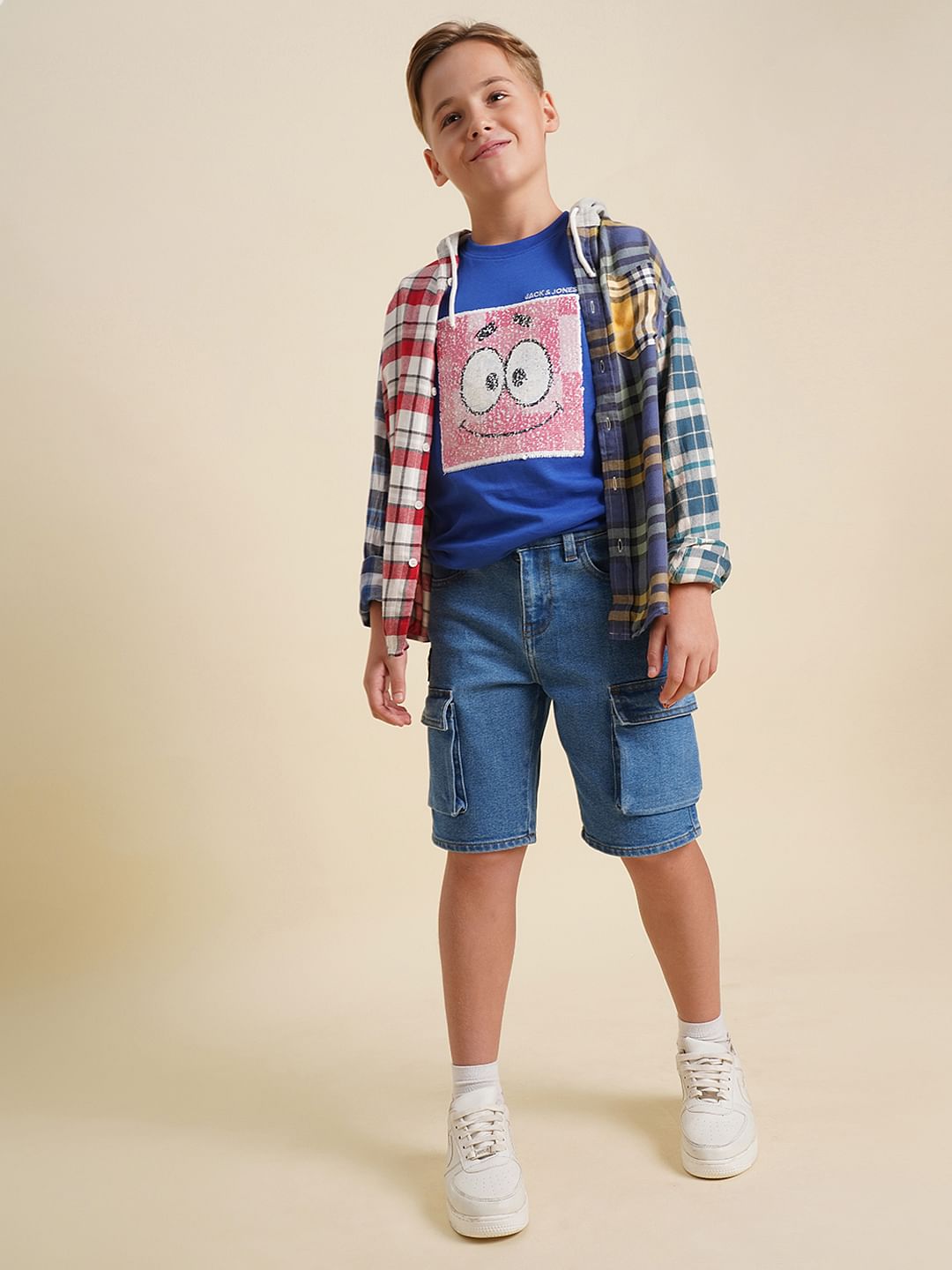 Boys Blue Cotton Denim Shorts