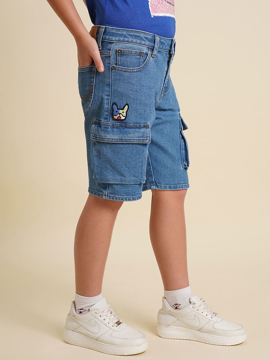 Boys Blue Cotton Denim Shorts