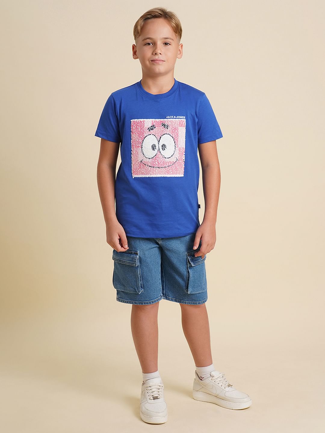 Boys Blue Cotton Denim Shorts