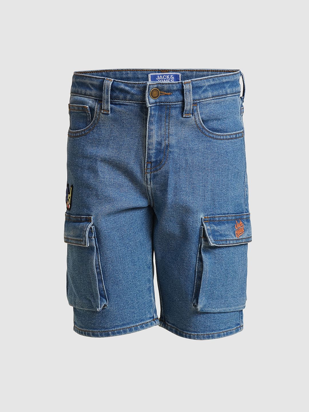 Boys Blue Cotton Denim Shorts