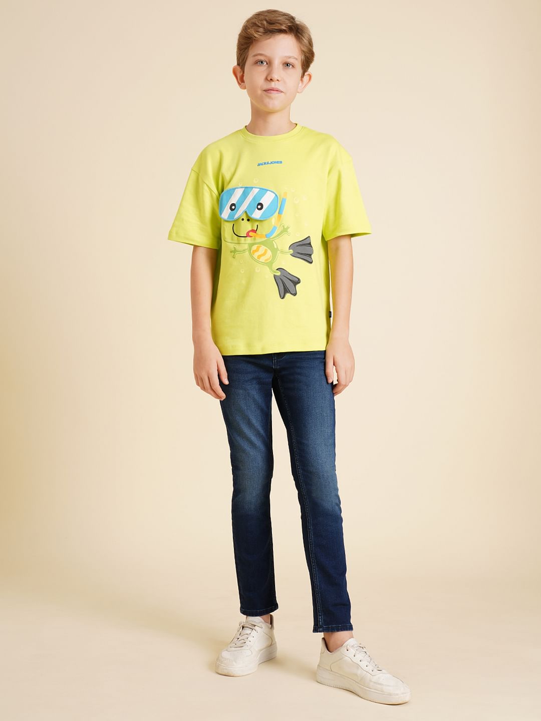 Boys Dark Blue Mid Rise Straight Fit Jeans