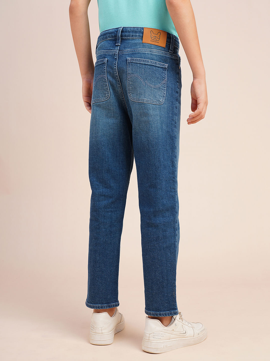 Boys Blue Mid Rise Cropped Jeans