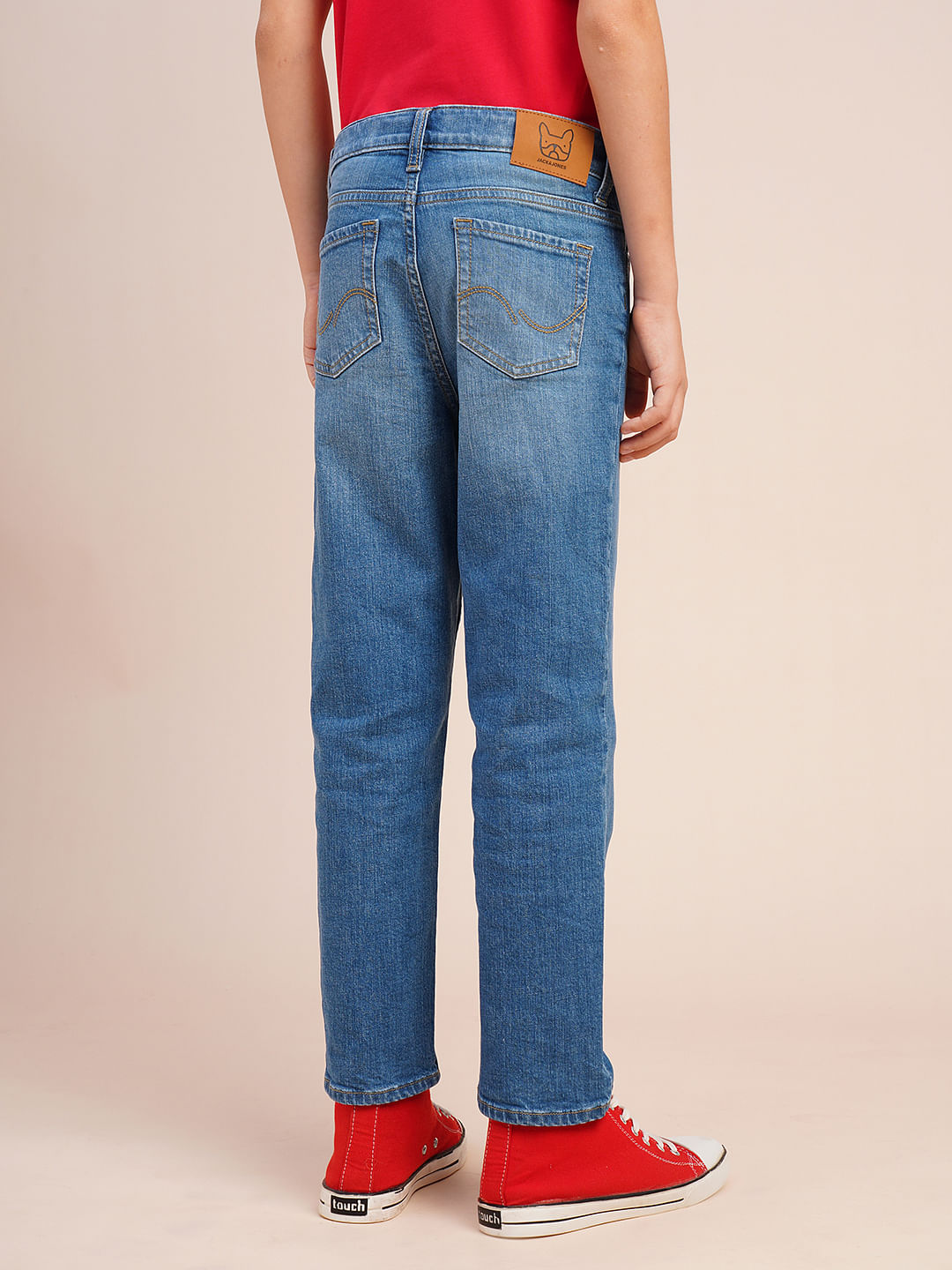 Boys Blue Light Wash Cropped Jeans