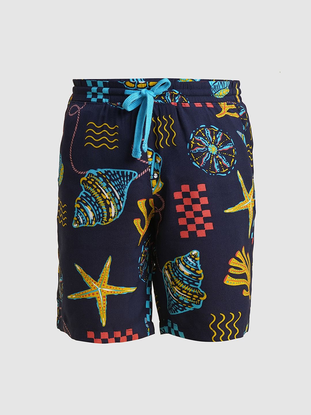 Boys Blue Printed Co-ord Set Shorts