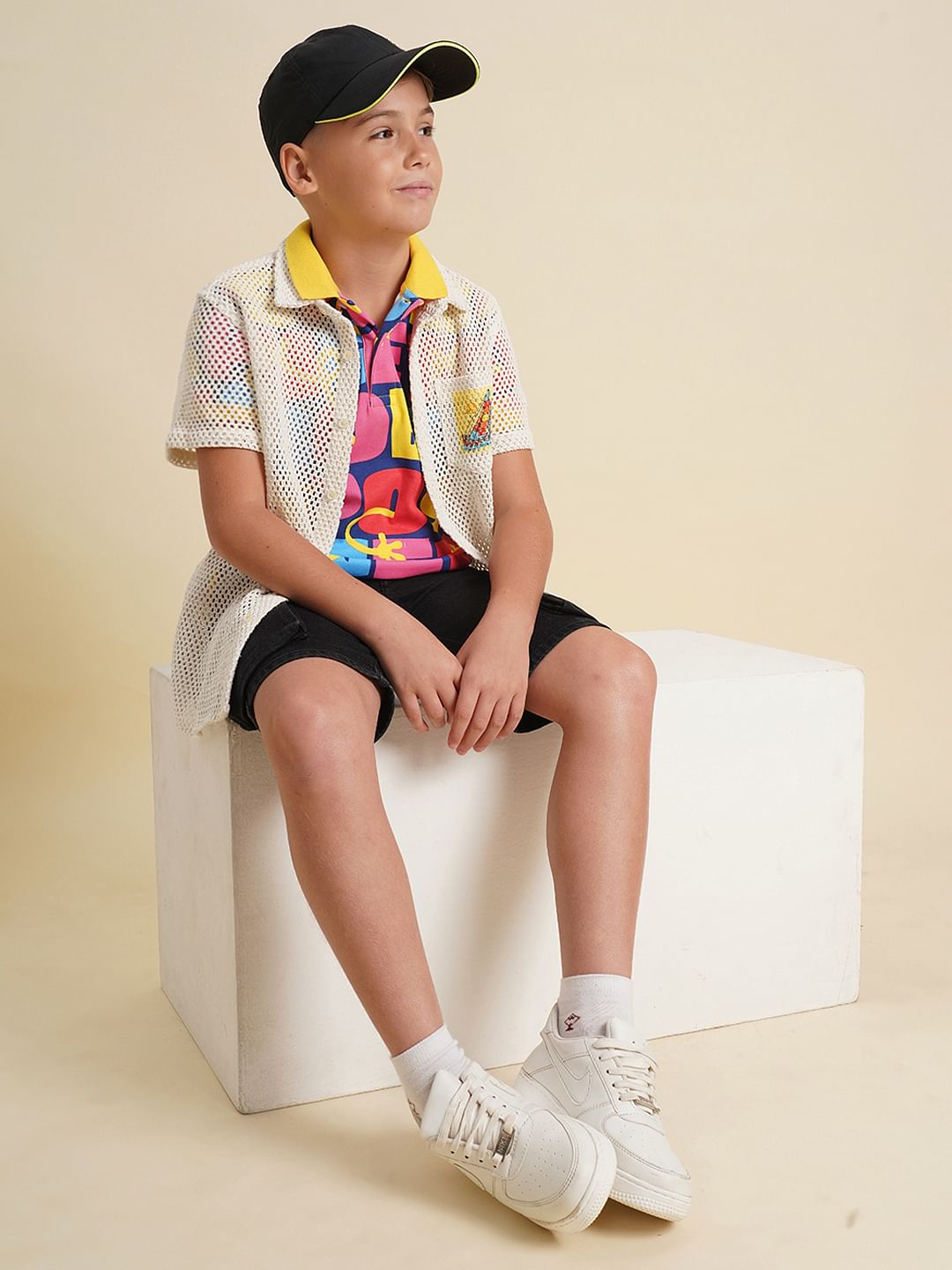 Boys White Cotton Short Sleeves Shirt