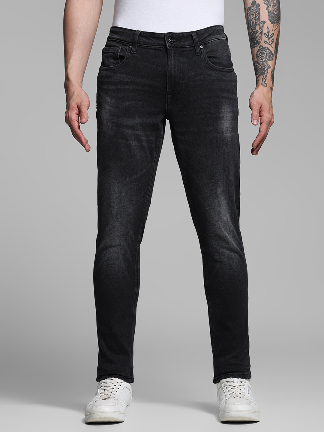Washed Brak Slim Fit Jeans - Black