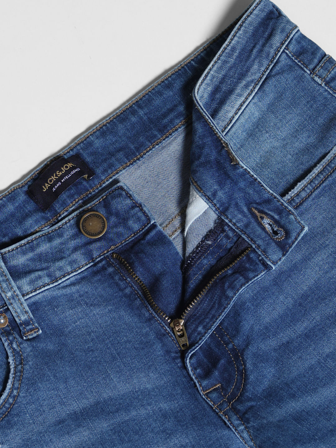 Washed Brak Slim Fit Jeans - Blue