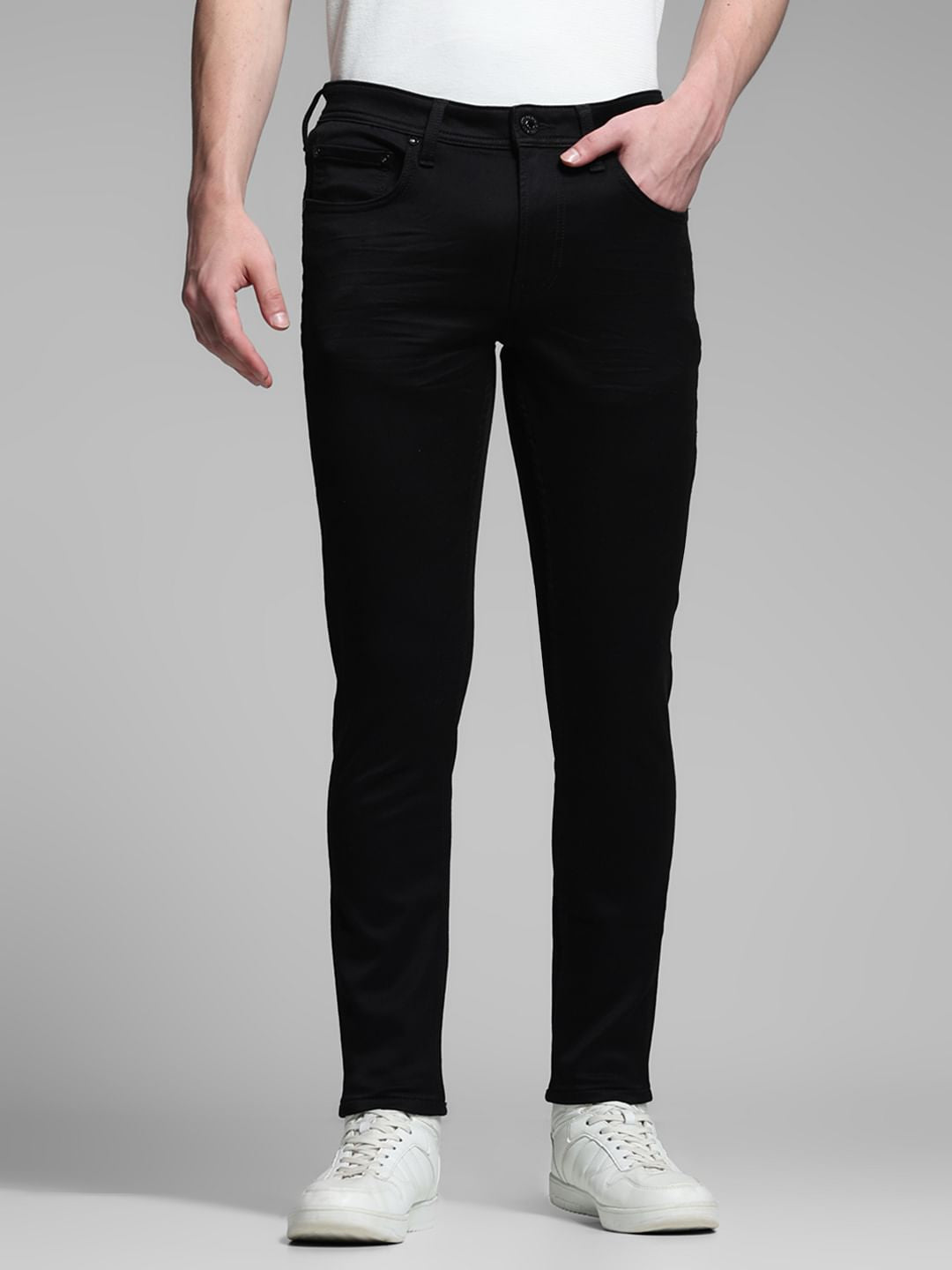Buy Washed Brak Slim Fit Jeans - Black for Mens Online at