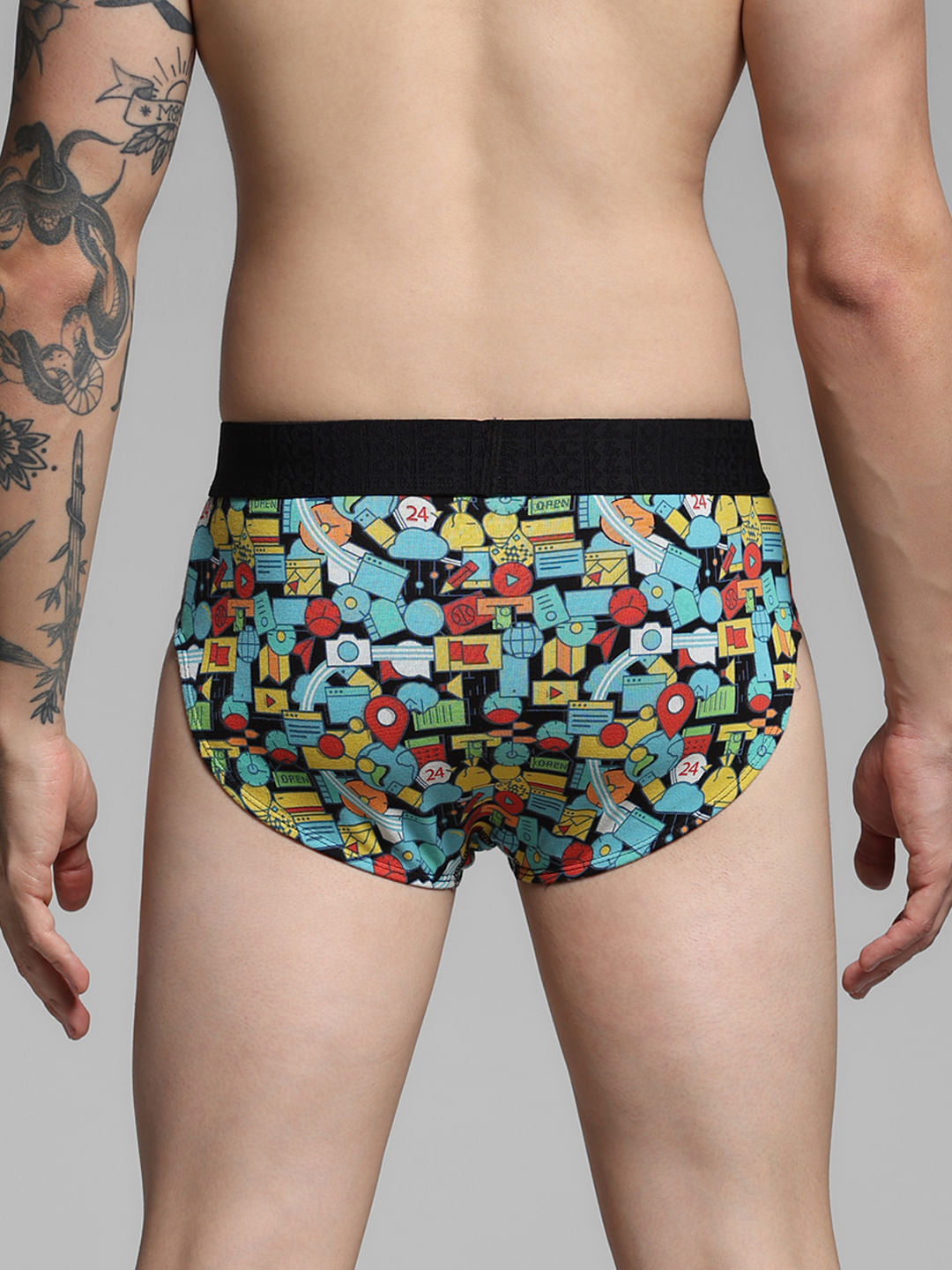 Black Printed Briefs