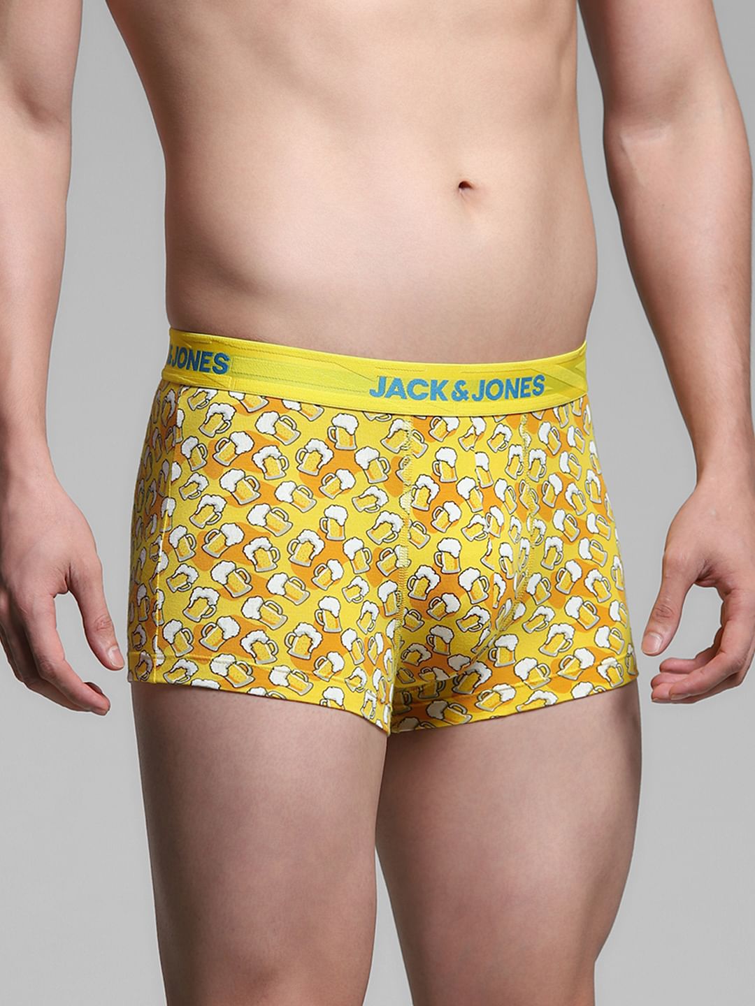 Yellow Beer Printed Trunks