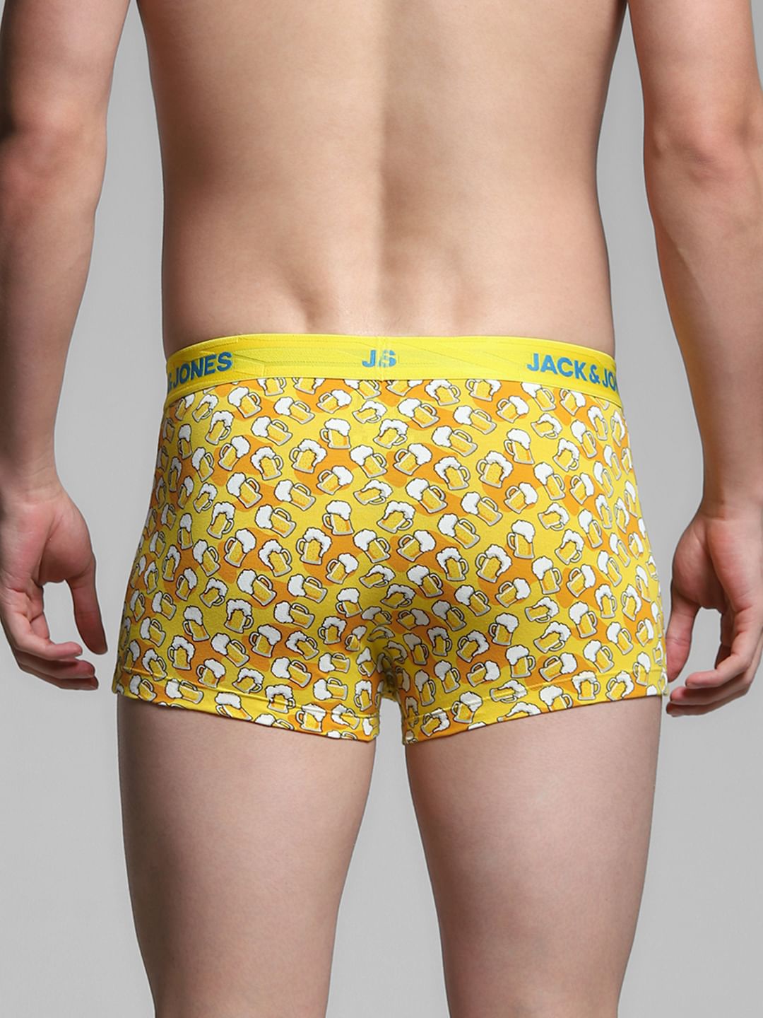 Yellow Beer Printed Trunks