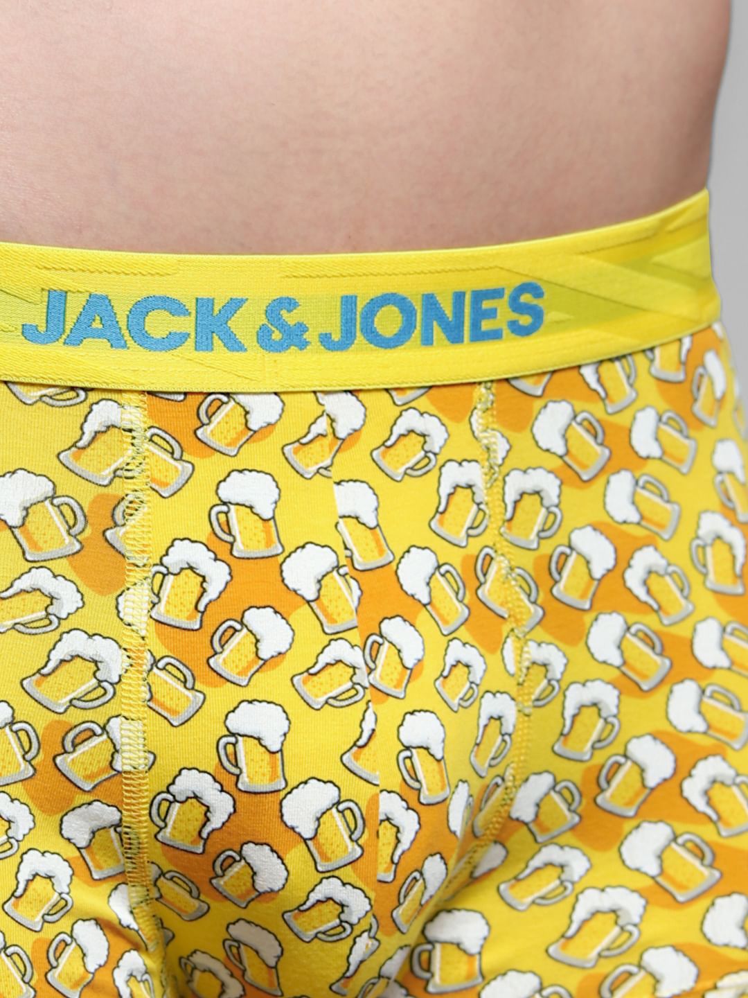 Yellow Beer Printed Trunks