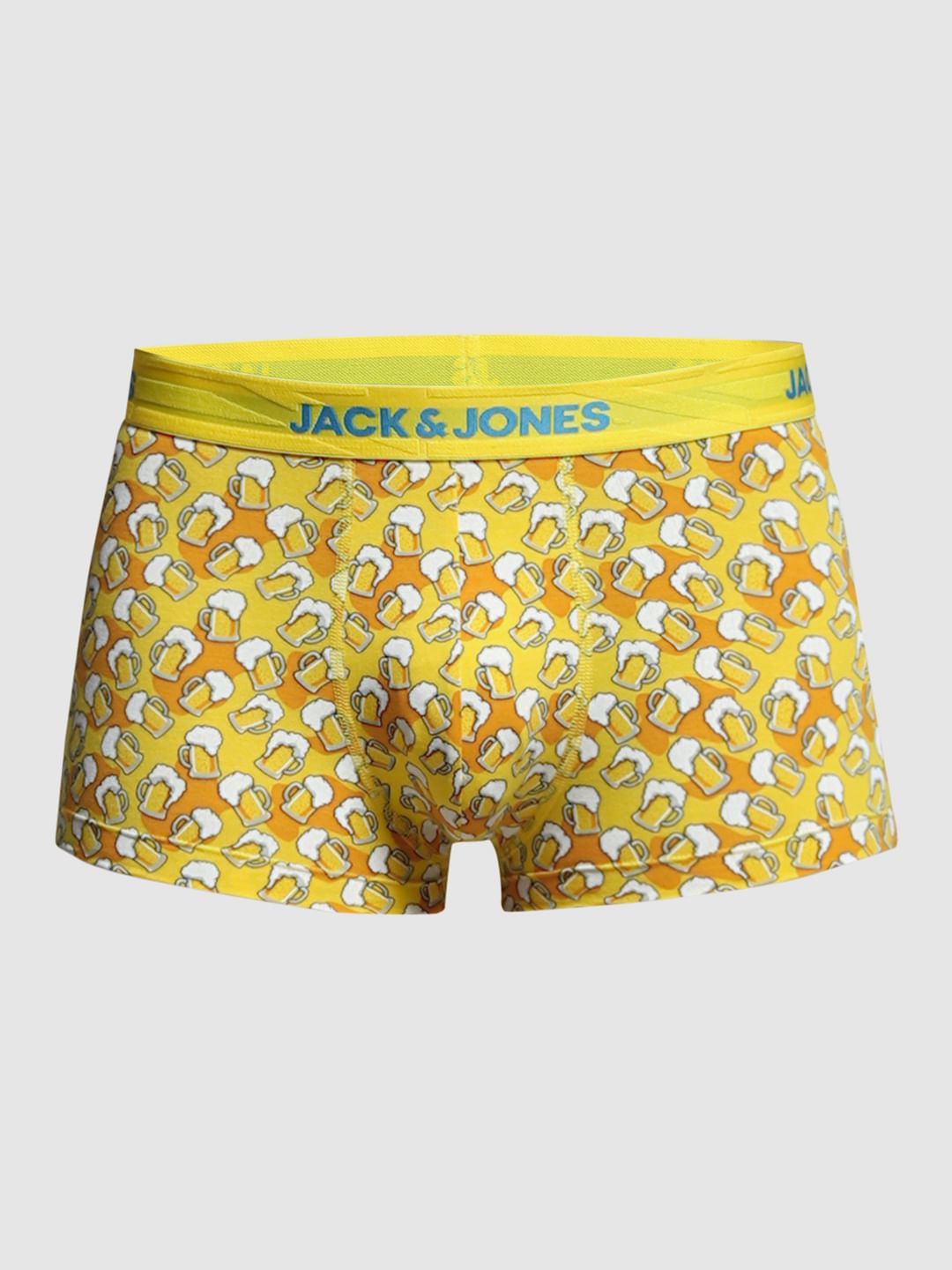 Yellow Beer Printed Trunks