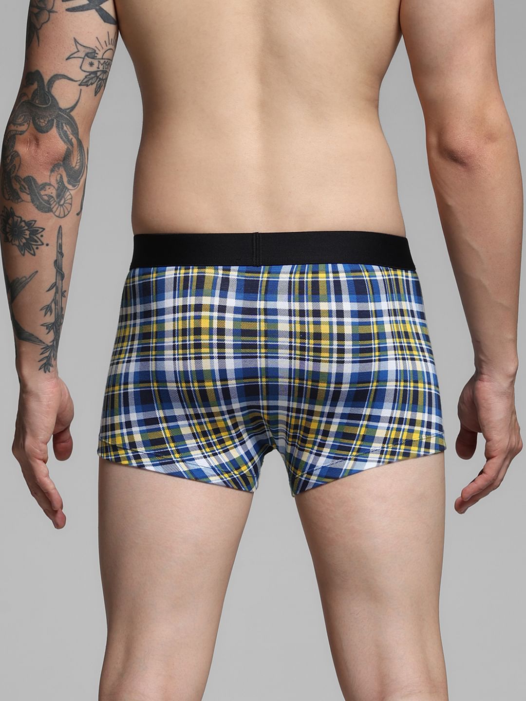 Blue Check Print Trunks