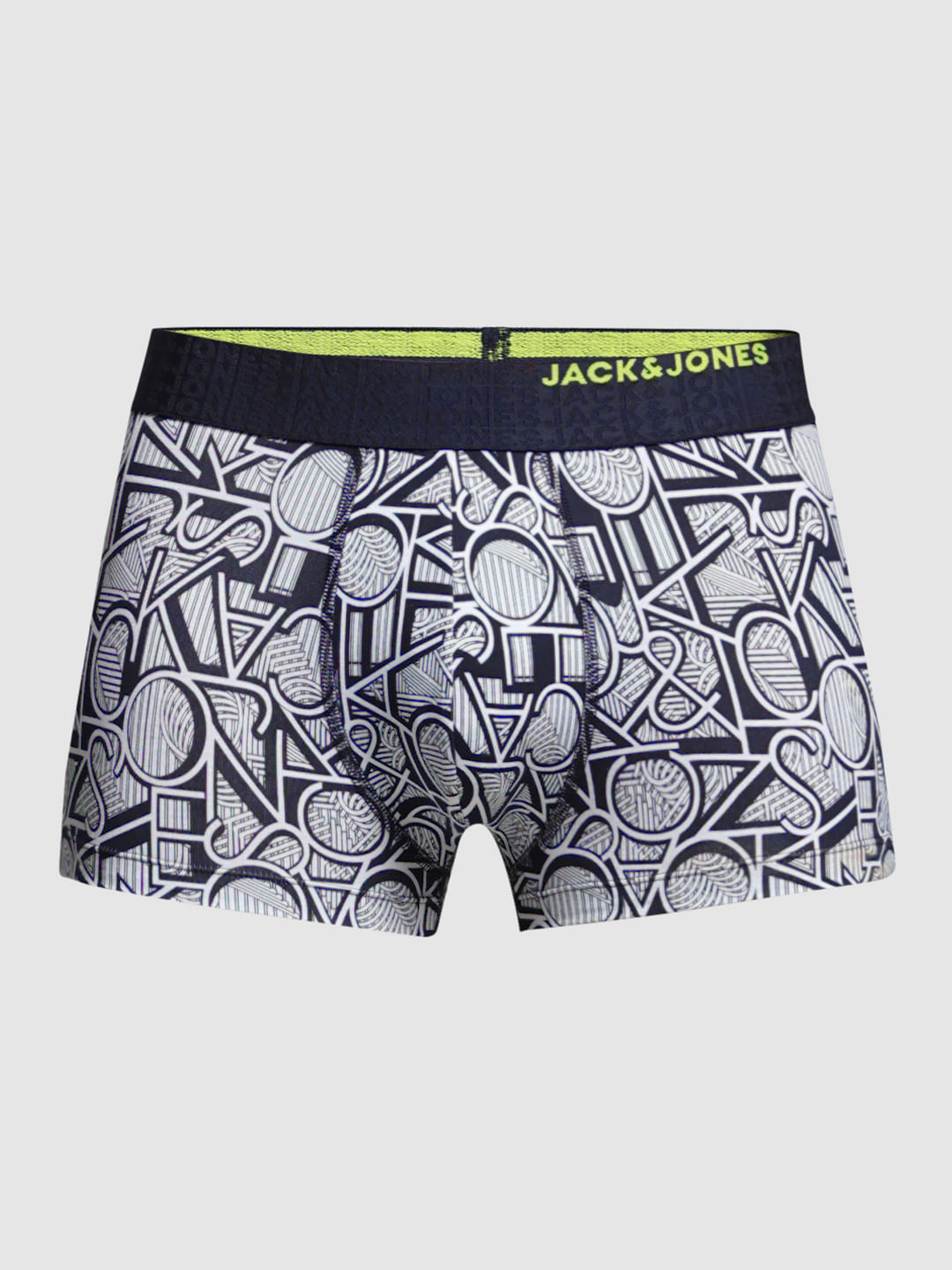 Navy Blue Typographic Logo Print Trunks